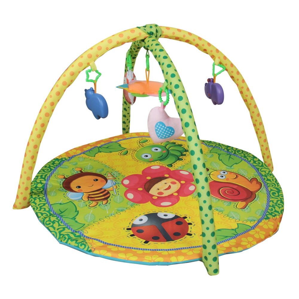 Детский развивающий коврик, круглый, в комплекте мягкие дуги и подвесные элементы, в/п 62х60х3 см