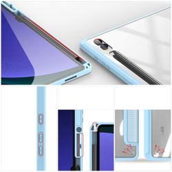 Чехол книжка синего цвета от Dux Ducis для Samsung Tab S10 Ultra, S9 Ultra и S8 Ultra, серия Toby Series Case, с функцией пробуждения и сна
