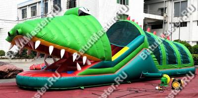 Коммерческий надувной батут "Тоннель Крокодил"