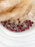 Фианит 4 мм, Фуксия (оправа серебро)