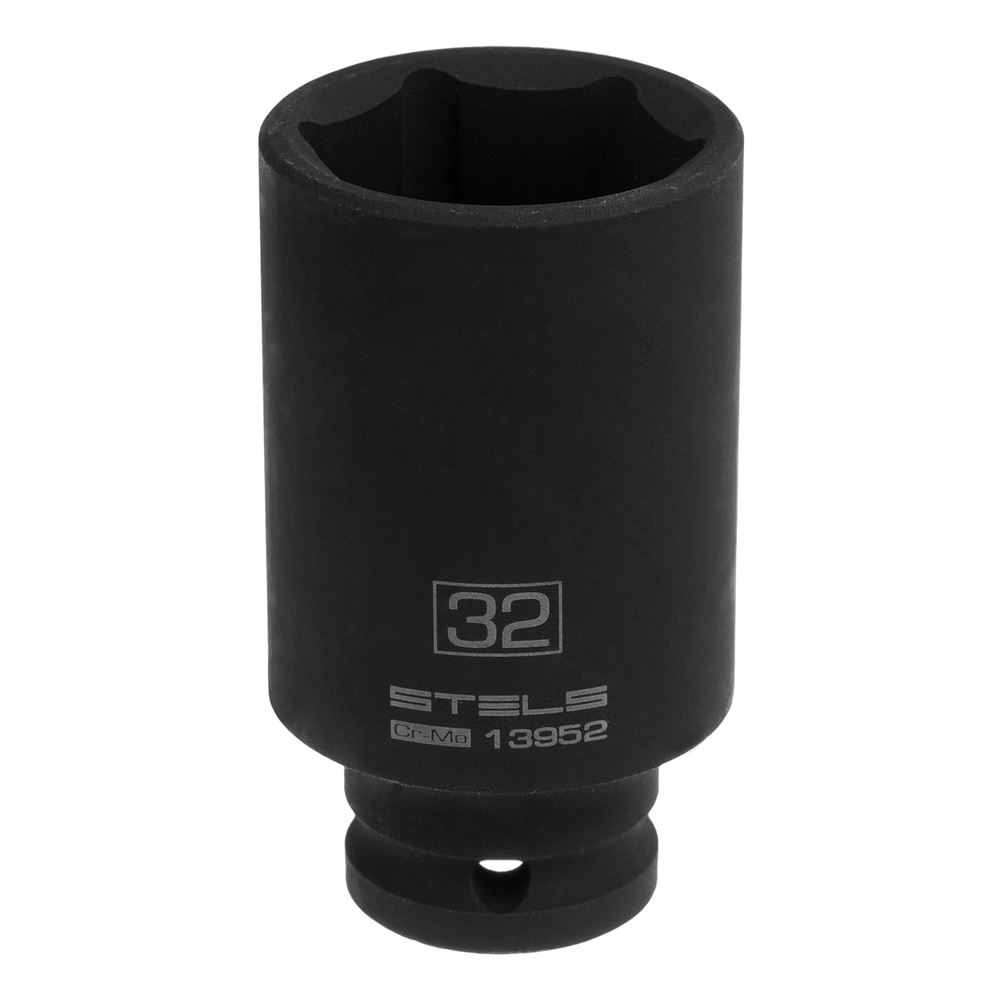 Головка ударная удлиненная шестигранная, 32 мм, 1/2, CrMo Stels