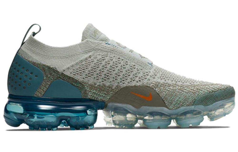 Кроссовки Nike Vapormax Moc 2 Light Silver Campfire Orange Celestial Teal (Женская размерная сетка)