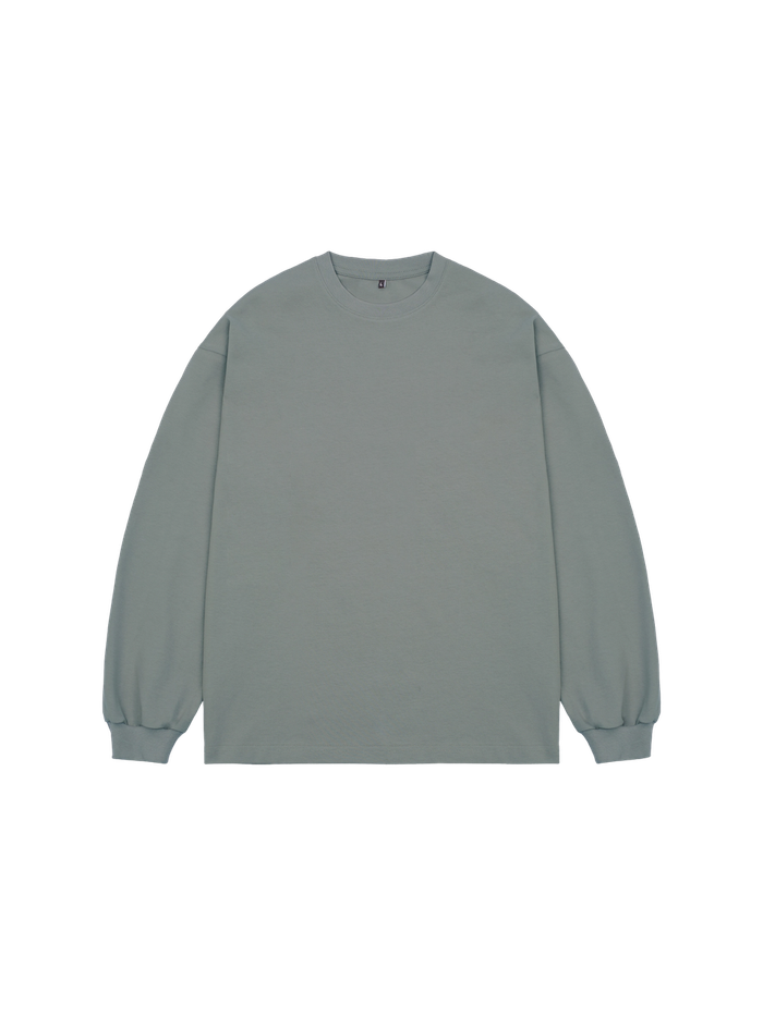 Лонгслив оверсайз (серо-зеленый) 230 г