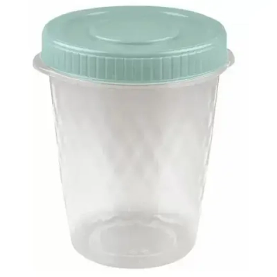 Банка с завинчивающейся крышкой Кристалл 1,1 л бежевый/зеленый (микс 2)