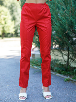 Купить женские красные брюки медицинские|MediS.moda Б-101/2 Клеон проф