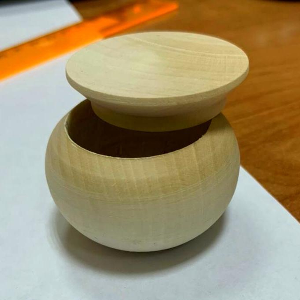 Шкатулка пузатая 40*d50мм, деревянная заготовка