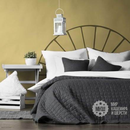 Комплект штор и покрывала в коттедж КАННИ (арт. BL10-275-06) - черный