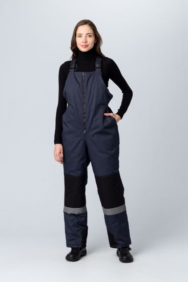 Костюм зимний женский "Вектрон-2" СОП У. полукомбинезон (черный/красный/серый)