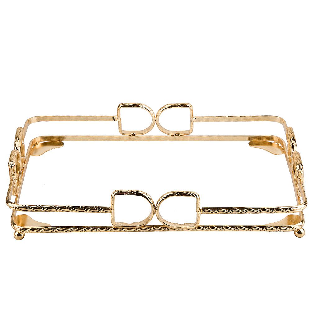 Поднос сервировочный "Golden Blue" 34,5*23,5*1,3см (фарфор,металл) (подарочная упаковка)