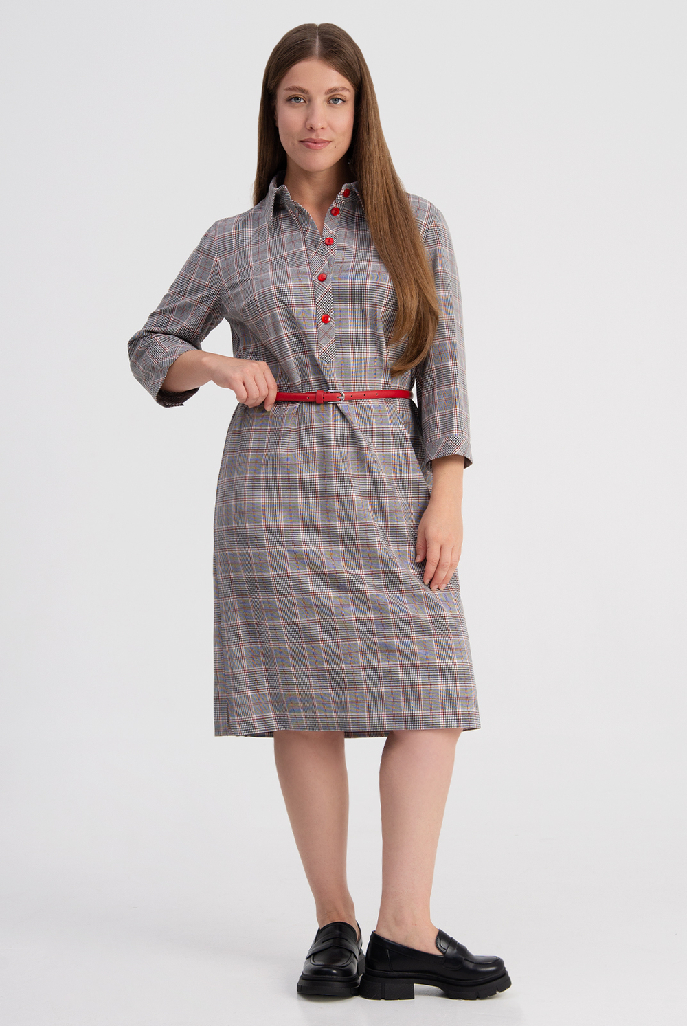 Платье женское 1655А, клетка #412Клв051655А
