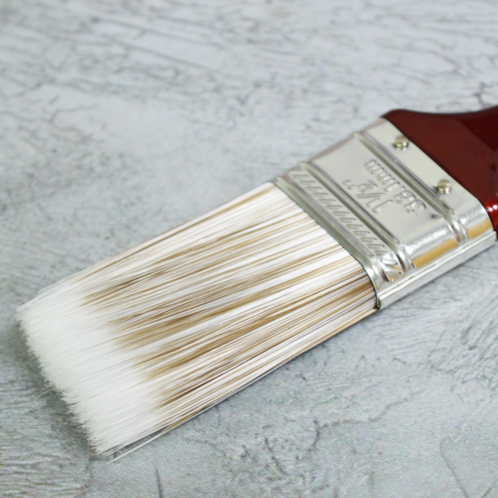 Кисть плоская 1,5" 38мм, искусственная мягкая щетина, деревянная лакированная ручка