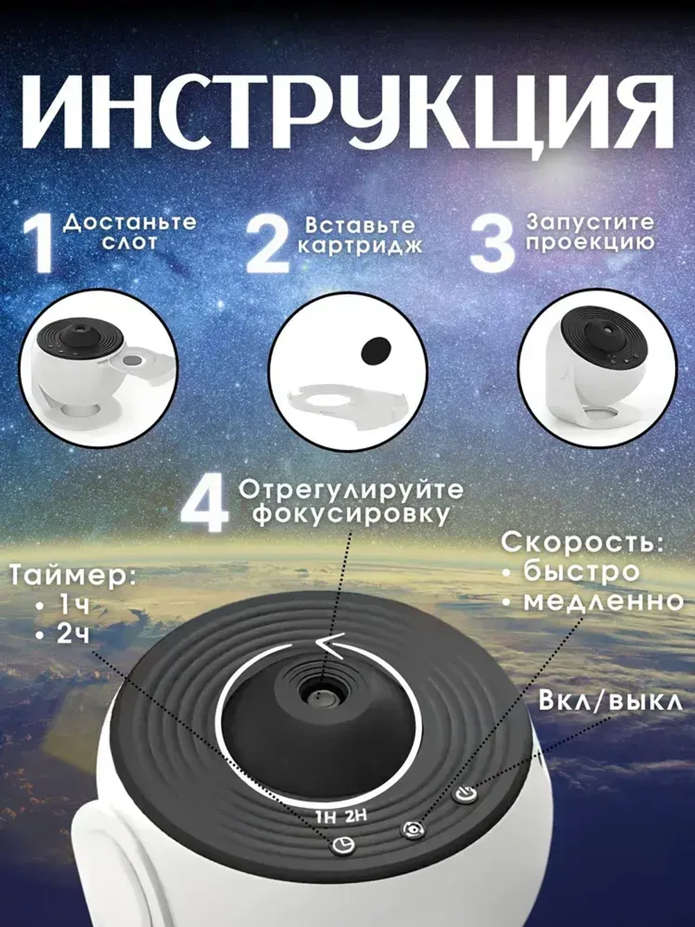 Проектор звездного неба ночник планетарий