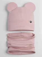 Шапка для девочки трикотажная и снуд