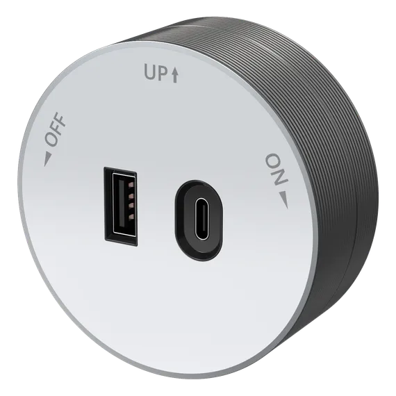 MULTITRACK Розетка 2хUSB (тип А+С) 18 Вт,  5 В/3 А БЕЛЫЙ
