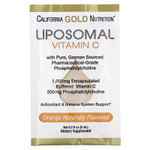 California Gold Nutrition, липосомальный витамин C, со вкусом апельсина, 1000 мг, 30 пакетиков по 6 мл (0,2 жидк. унции)