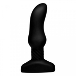 Анальная вибропробка с дистанционным управлением Rimmers Slim M Curved Rimming Plug, черный, 13.9х3.8 см