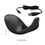 Черное перезаряжаемое эрекционное кольцо Gemma (Цвет: черный)