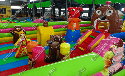 Коммерческий надувной батут "Маша и Миша" 11*7*3 м