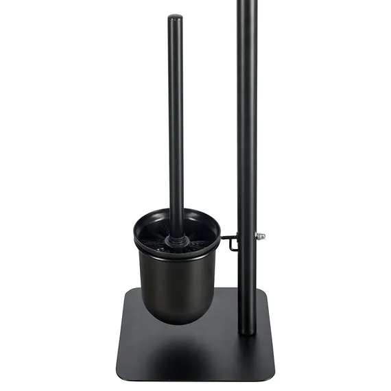 Держатель для туалетной бумаги с подвесным ершиком Mats, черный