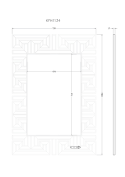 Зеркало настенное 106x73см Garda Decor в декоративной раме c меандровым узором