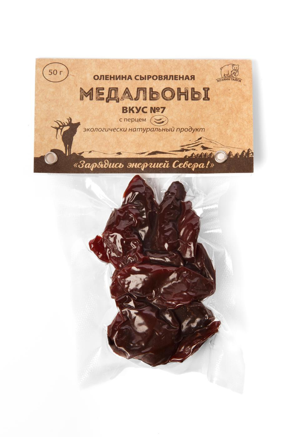 Оленина сыровяленая  "медальоны" Вкус -  №7, в/у,  100гр