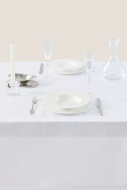 ZARA HOME ХЛОПКОВЫЙ ЖАККАРД СКАТЕРТЬ, БЕЛЫЙ