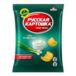 ЧИПСЫ РУССКАЯ КАРТОШКА 140 ГР СМЕТАНА И ЛУК