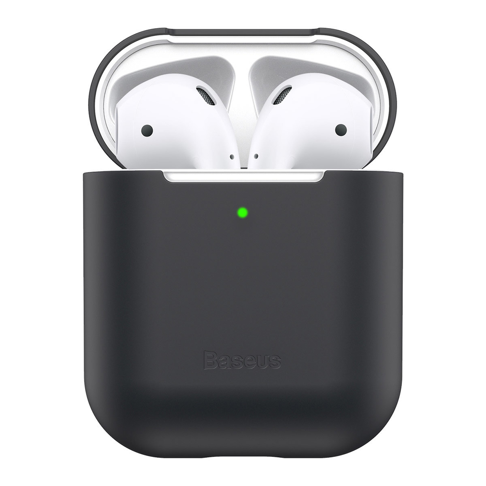 Чехол для Apple AirPods 1/2 Baseus Ultrathin Series Silica Gel Protector - Black