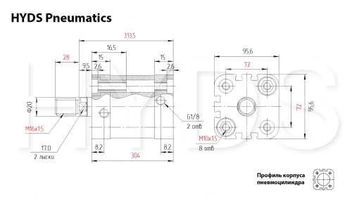 ADN-80-250-A-P-A Пневмоцилиндр