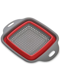 ЯЛ-06-25/1 Дуршлаг складной квадратный малый красный