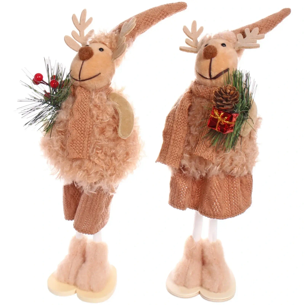 Фигурка «Олененок с веточкой» 30 см (в ассортименте), Бежевый