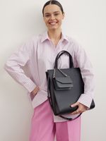 ШОППЕР БОЛЬШОЙ ЧЕРНЫЙ|ГРАФИТ|Т.КОРИЧНЕВЫЙ