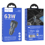 Автомобильное зарядное устройство Hoco Z57B PD45W+QC3.0 (metal grey)