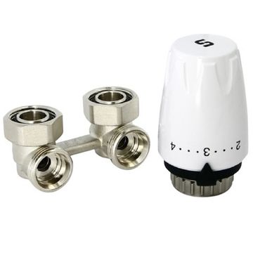 Комплект нижнего подключения угловой Uni-Fitt 3/4" EK для радиаторов Kermi, Rifar 193KIT30