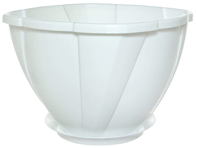 Кашпо GLORIA 1,5л 18см с поддоном (снежно-белый)