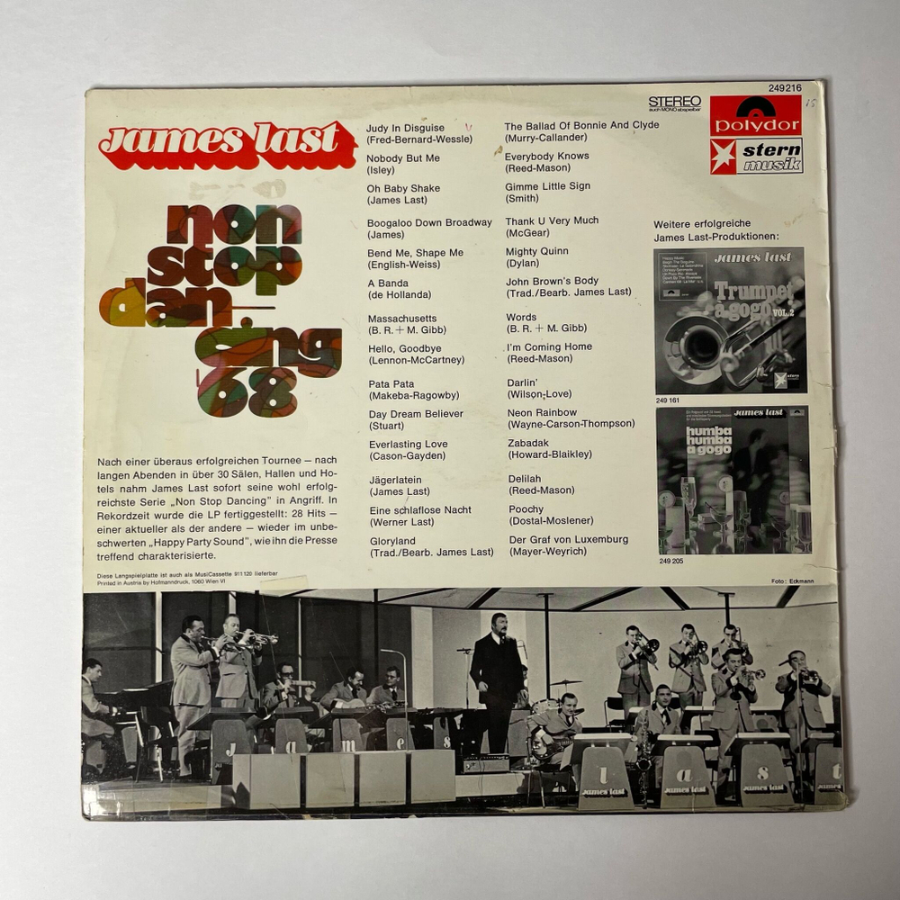 Винтажная виниловая пластинка LP James Last Джеймс Ласт Non Stop Dancing 68 (Германия 1968)