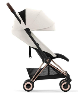 Прогулочная коляска Cybex Coya Off White с дождевиком и бампером/Rosegold 522005605