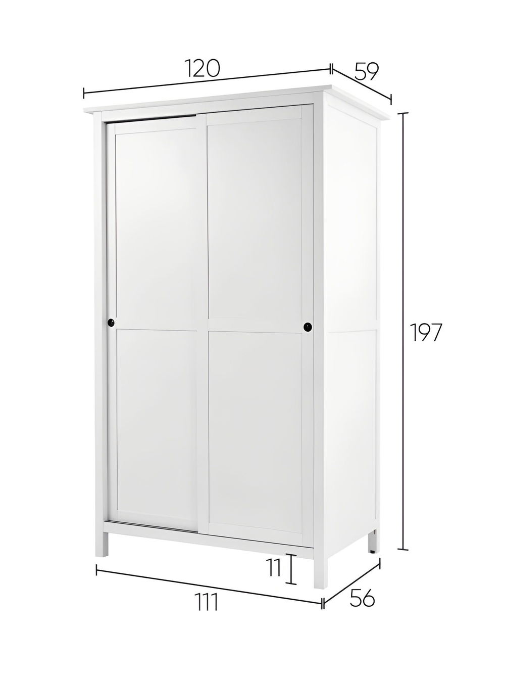 IKEA 120 / 197 / 59 / белый/коричневый 120 / Шкаф платяной - 1шт. Комплект крепежа и фурнитуры - 1шт. Сборочная инструкция - 1шт. / 56000 / белый / Шкаф КЫМОР / Раздвижные в стороны