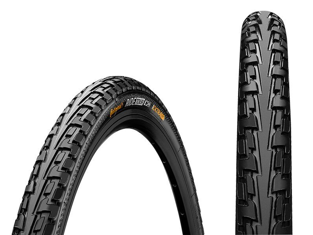 ВЕЛОПОКРЫШКА CONTINENTAL RIDE TOUR, 26 X 1.75, 180TPI, ЧЕРНАЯ, ЗАЩИТА ОТ ПРОКОЛОВ, 101148