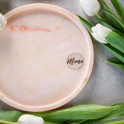 Поднос мраморный Mono (мрамор Rosa Portugalo) d-23