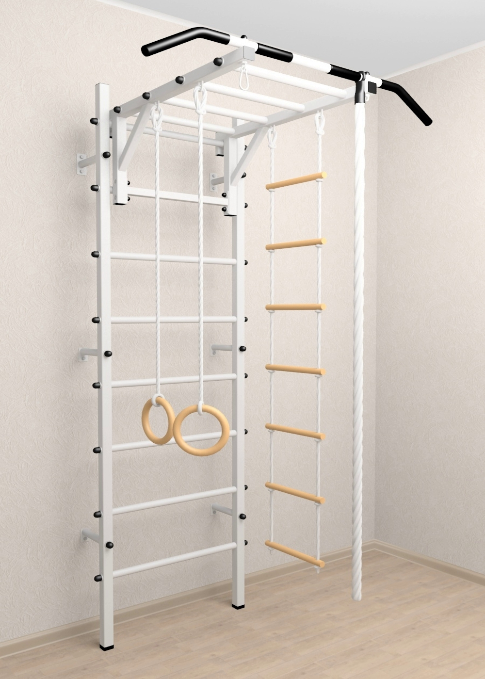 Шведская стенка Sv Sport 521 (Турник рукоход/Канат/Кольца/Лестница)