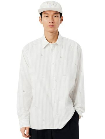 Мужское теннисное поло Lacoste Relaxed Fit Embroidered Cotton - white