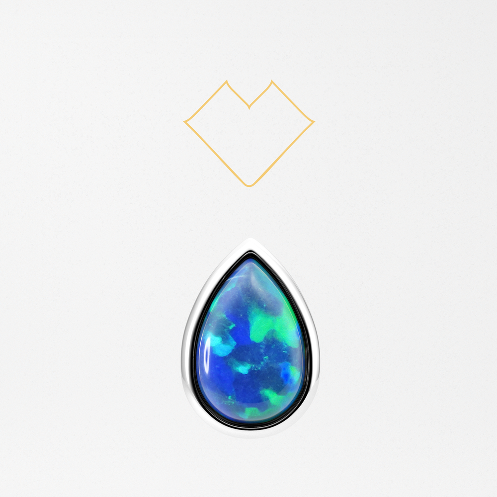 Teardrop tops with synthetic opal