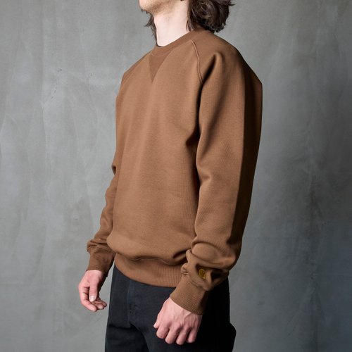 Толстовка мужская Carhartt WIP Chase Sweatshirt артикул:I033660_chocolate - купить в магазине Дайс