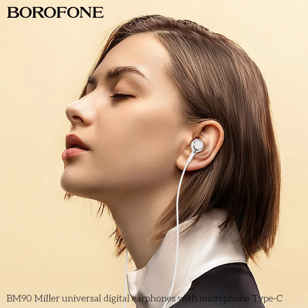 Наушники проводные Type-C -1.2м. с микрофоном Borofone BM90