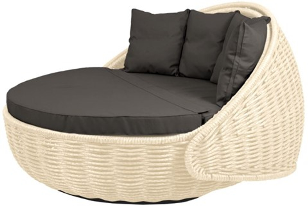 Круглый шезлонг Диван-кровать Nestbed (белый, подушка графит)