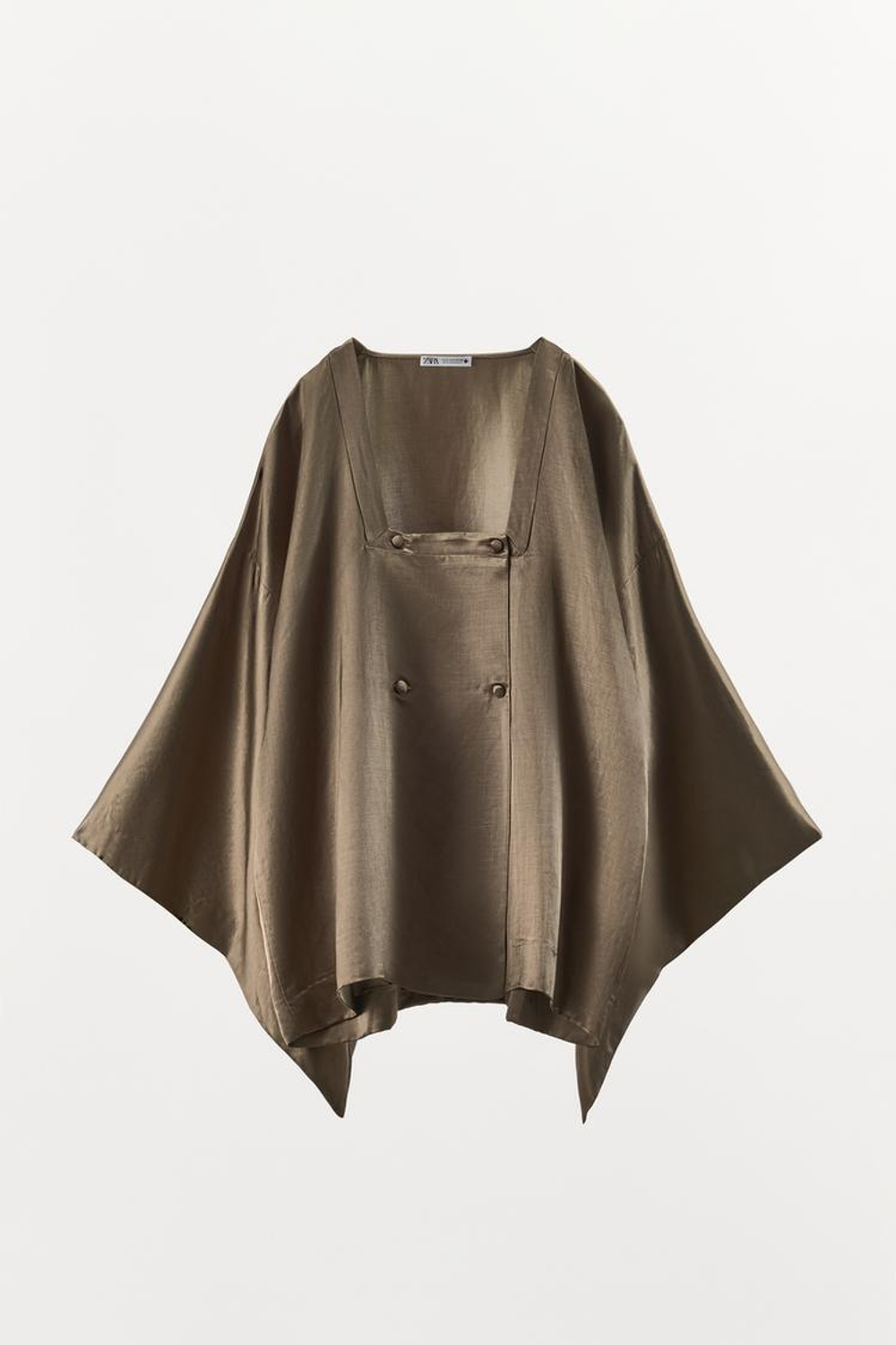 ZARA РУБАШКА С ЗАПАХОМ, РЫЖЕВАТО-КОРИЧНЕВЫЙ