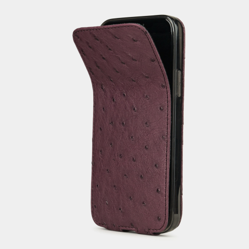 Special order: Чехол для iPhone 12/12Pro из кожи страуса, цвета баклажан