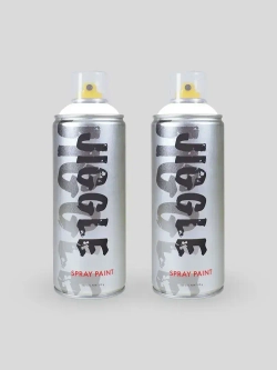 Аэрозольная краска для граффити в баллончике JIGGLE PRO суперматовая, 520 мл, WHITE / Белый - 2 шт