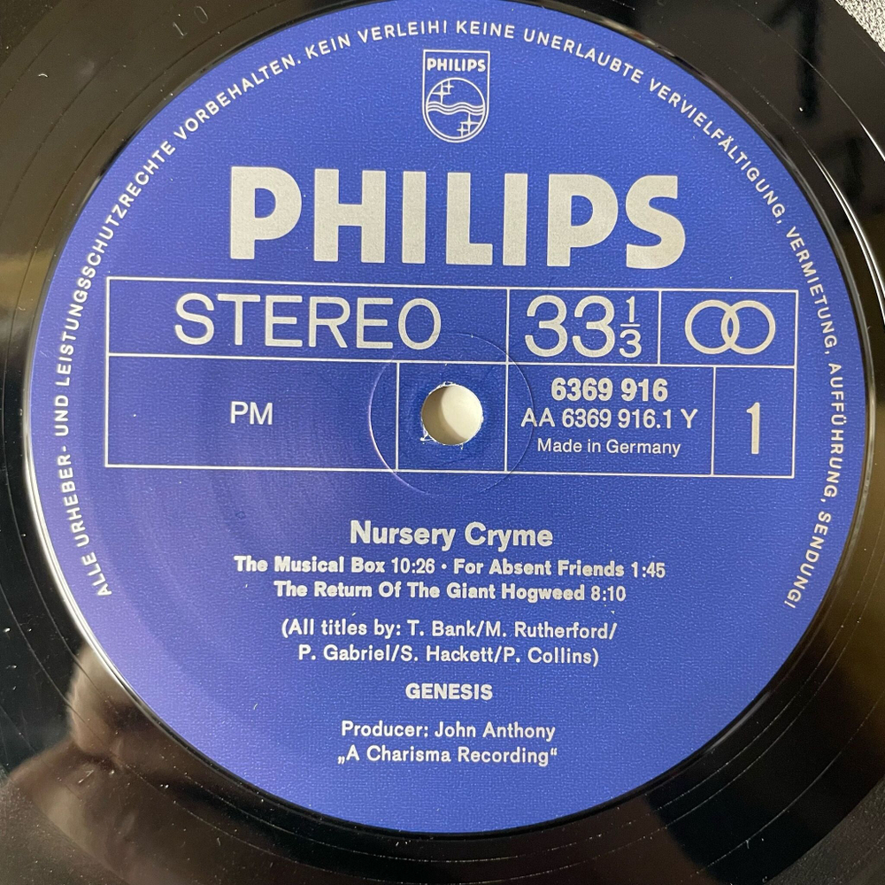 Винтажная виниловая пластинка LP Genesis Nursery Cryme (Germany 1971) For Absent Friends